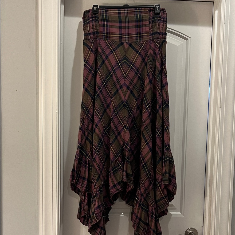 NATURAL LIFE Plaid Maxi Skirt